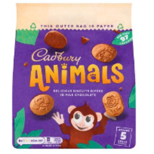 Products: Cadbury Animals Chocolate Biscuits 5 pack BBD 29/7/26