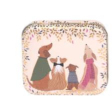 Sara Miller Dapper Dogs- Small Rectangle Pocket Tin