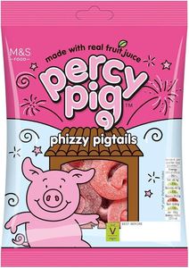 M&S Percy Pig Phizzy Pigtails 170g