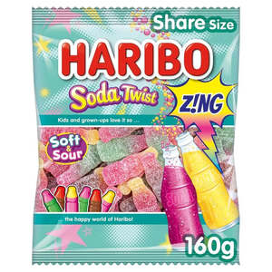 Clickncollect: Haribo Soda Twists- Soft & Sour- Zing!! 160g