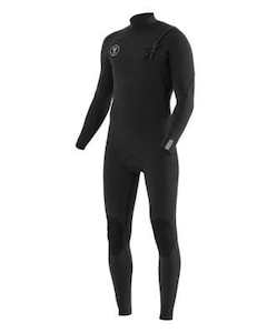Mens Springsuit: Vissla Mens 7 Seas 2/2 Full Suit Chest Zip - Black with Jade