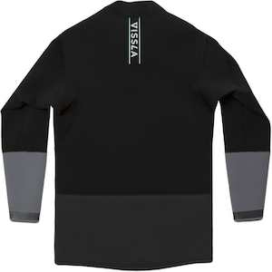 Mens Rash Wetsuit Tops: Vissla Mens Front Zip Jacket Black 2mm