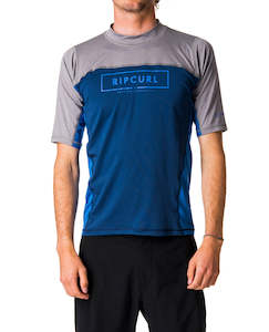 Mens Rash Wetsuit Tops: Ripcurl Underline Relaxed Short Sleeve UV Tee Rash Vest