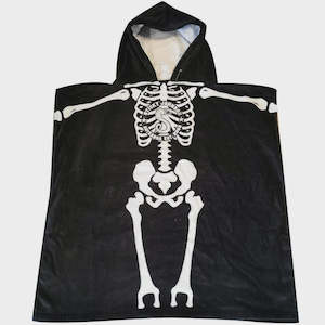 Towels Ponchos: Sticky Johnson Kiwi Skeleton Towel Poncho 3-6 years