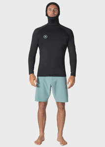 Mens Springsuit: Warm Seas Eco Hooded Long Sleeve Rash Guard