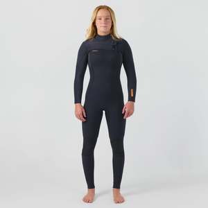 Out Of Stock: O'Neill Womens HyperFreak 4/3+ Steamer Chest Zip Wetsuit - Black