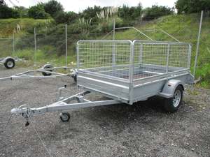 Heavy Duty Box Trailers: 10x6 Single Axle Heavy Duty Galvanized Box Trailer with Cage