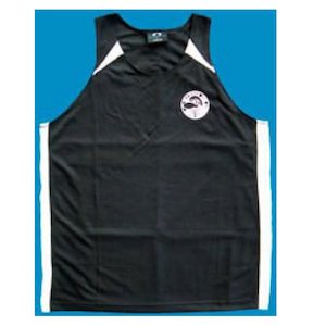 Singlet, Black with White side panels The Ulysses Club of NZ