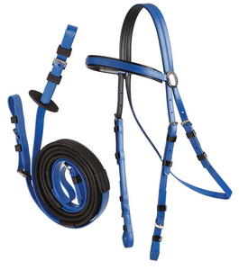 Zilco軽量黒パット・レースブライドル＆バックル手綱セット&hellip;