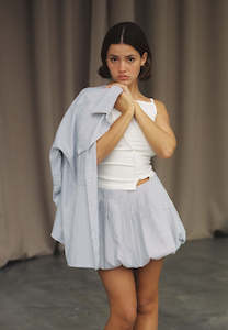 Skirts: Commonplace Essentials Bubble Skirt Grey / White