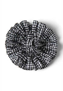 Hair Accessories: Damson Madder Garter Scrunchie Black & Ecru Denim