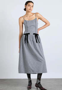 Dress: Damson Madder Persephone Midi Dress Black Gingham