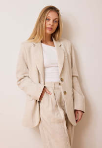 Caitlin Crisp: Caitlin Crisp Charlie Blazer Natural Linen