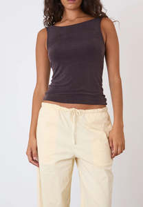 Peachy Den: Peachy Den Kylie Vest Cupro Chocolate