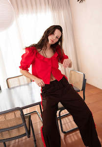 Sister Studios Rosie Blouse Cherry Red
