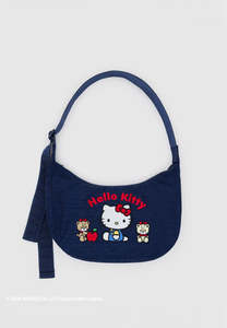 Baggu Medium Nylon Crescent Bag Embroidered Hello Kitty & Teddy