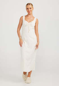 Charlie Holiday Adrianna Midi Dress Ecru