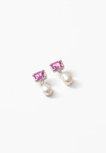 Wolf Circus: Wolf Circus Sophie Earrings Silver Pink