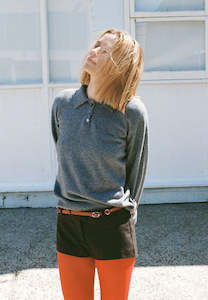 Apres Studio: Après Studio Charcoal Merino Wool Polo