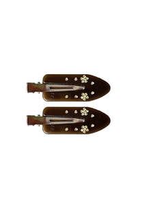 Mothers Day 2026: Buttermilk Accessories Maddie Creaseless Clips 2 Pack Dark Roast