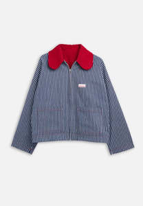 Happymess: Happymess Denim Jacket Wave Stripes