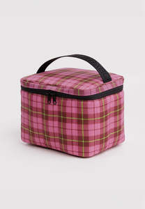 Baggu July 26 Ad: Baggu Puffy Lunch Bag Azalea Pink Tartan