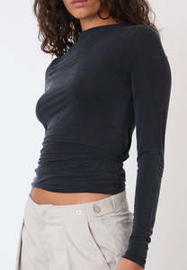 Last Ones 10 Off: Peachy Den Kylie Long Sleeve Graphite