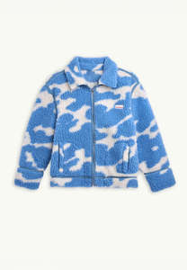 Happymess: Happymess Merino Wool Jacket Blue Cow