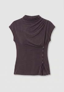 Peachy Den July Ad: Peachy Den Kylie Button Top  Chocolate