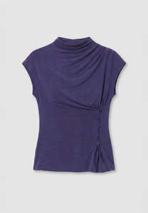 Peachy Den Kylie Button Top Aubergine