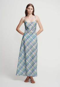 Hansen & Gretel Savannah Dress Cobalt Tartan