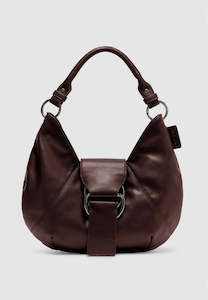 Brie Leon Mischa Shoulder Baguette Bag Dark Chocolate