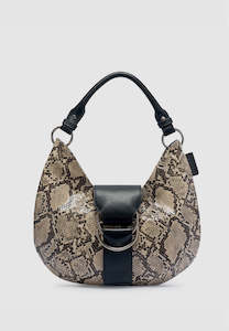 Brie Leon Mischa Baguette Bag Beige Python