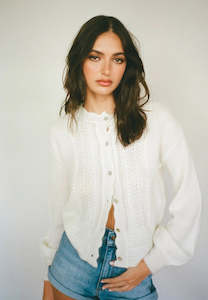 Rolla's Lace Knit Cardigan Cloud