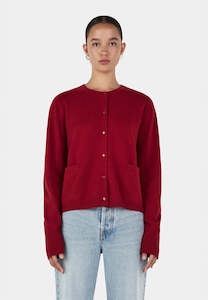 Hansen and Gretel Dolly Cashmere Cardigan Red Dahlia