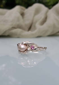 Mothmade Jewels Peach Cocktail Ring