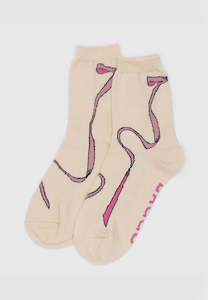 Baggu Crew Sock Pink Bow