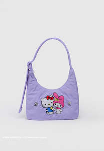 Baggu: Baggu Mini Nylon Shoulder Bag Embroidered Hello Kitty & My Melody