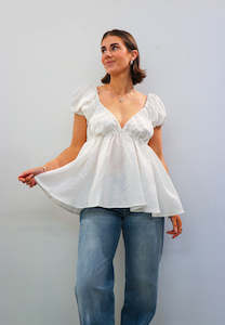 Caitlin Crisp: Caitlin Crisp Isla Blouse Ivory Linen