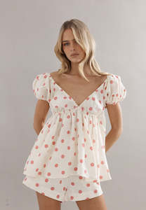 Caitlin Crisp: Caitlin Crisp Isla Blouse Pink Spot Linen