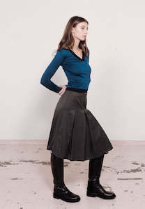 Sister Studios Mary Pleated Skirt Charcoal