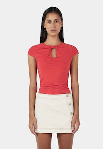 Ownley: Ownley Rina Keyhole Tee Tango Red