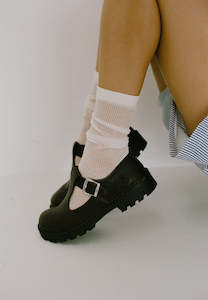 Commonplace X McKinlays Popham T-Bar Black Nubuck