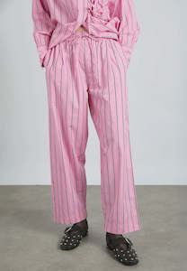 Damson Madder: Damson Madder Jorja Trousers Pink Bold Stripe