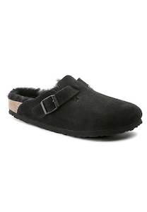 Birkenstock Boston Suede Shearling Black
