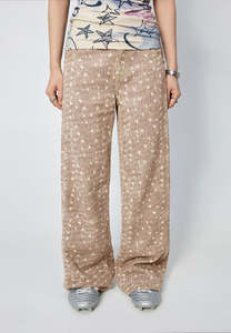 Full Price Clothing: Arthur Straight Leg Jeans Tan Spots