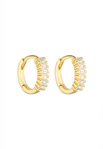 Porter Jewellery Gemini Huggies Gold/Clear