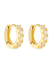 Full Price Clothing: Porter Jewellery Angel Huggies Gold/Clear 7mm