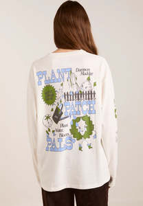 Full Price Clothing: Damson Madder Plant Patch Pals Ecru Long Sleeve