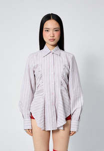 Arthur Ruffle Blouse Pink Stripe